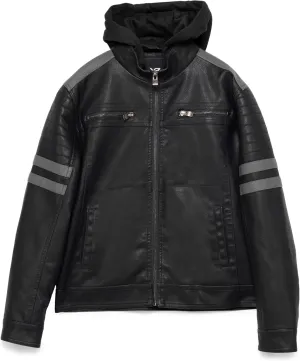 X RAY Teen Faux Leather Jacket for Fall & Winter (S - XL), Kids Outerwear Coat, Motorcycle PU Leather Jacket for Boys