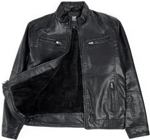X RAY Teen Faux Leather Jacket for Fall & Winter (S - XL), Kids Outerwear Coat, Motorcycle PU Leather Jacket for Boys