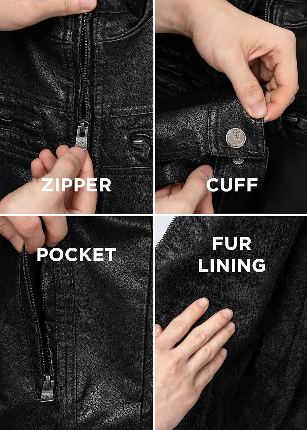 X RAY Teen Faux Leather Jacket for Fall & Winter (S - XL), Kids Outerwear Coat, Motorcycle PU Leather Jacket for Boys