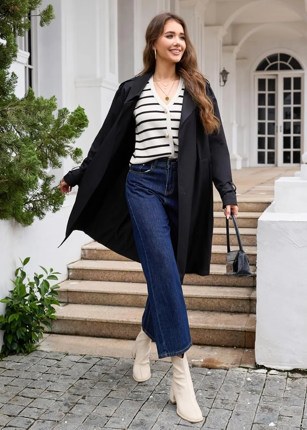 YAMANMAN Sweater Vest for Women Striped Knit Cropped Tank Tops Sleeveless Button Up Cardigan Sweater Vests 2024 Fashion