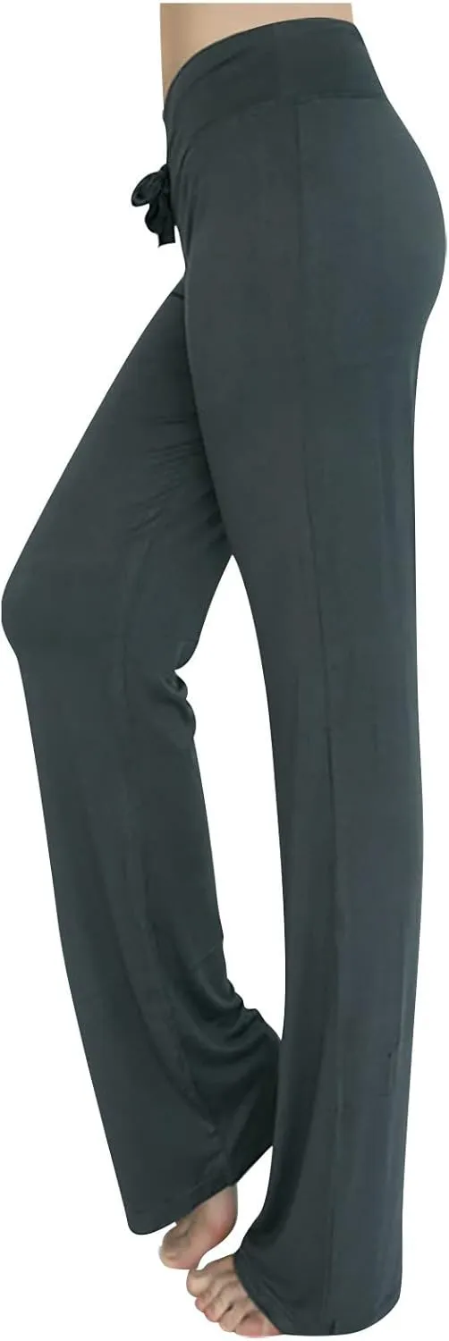 yardsong Womens Workout Pants High Waist Wide Leg Yoga Pants Flare Bootcut Soft Gym Leggings Comfy Lounge Trousers