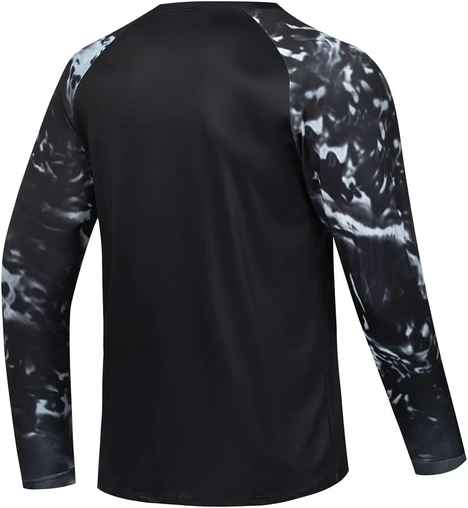 YIBIMOTTO Men's Running T-shirts Long Sleeve Shirt Quick Dry Cooling Sweatshirts UV Protection Fishing Tops