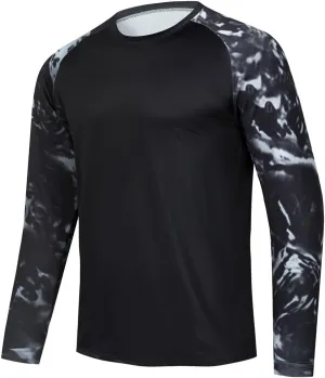 YIBIMOTTO Men's Running T-shirts Long Sleeve Shirt Quick Dry Cooling Sweatshirts UV Protection Fishing Tops