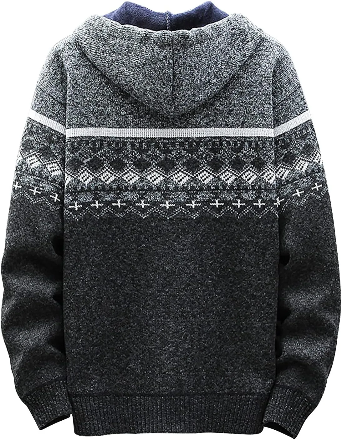 Ymosrh Mens Coats and Jackets Fashion Casual Sweater Jacket Warm Knit Sweater Hooded Hoodie Coats Jackets Plus Size