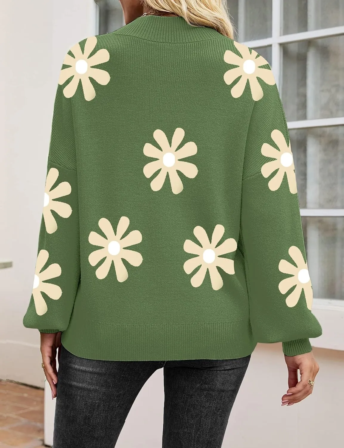 Zeagoo Sweaters for Women 2025 Fashion Trendy Long Sleeve Turtleneck Pullover Lantern Knit Sweater Tops