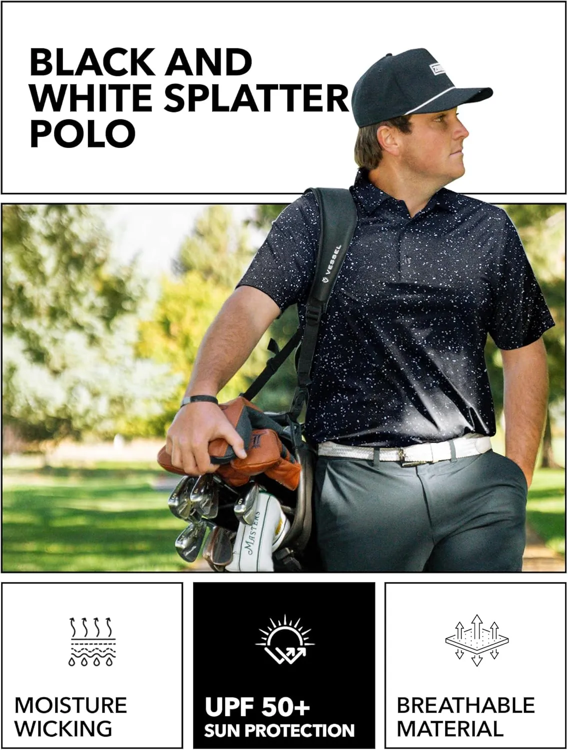 ZIRE Golf Men's Performance Polo | Dry Fit Short Sleeve Shirt | Moisture-Wicking Golf Shirt for Men | UPF 50  | 4-Way Stretch