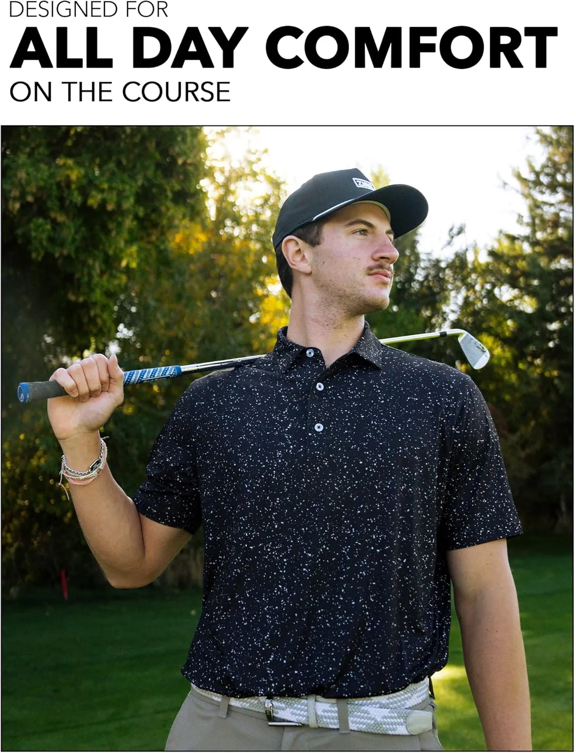 ZIRE Golf Men's Performance Polo | Dry Fit Short Sleeve Shirt | Moisture-Wicking Golf Shirt for Men | UPF 50  | 4-Way Stretch