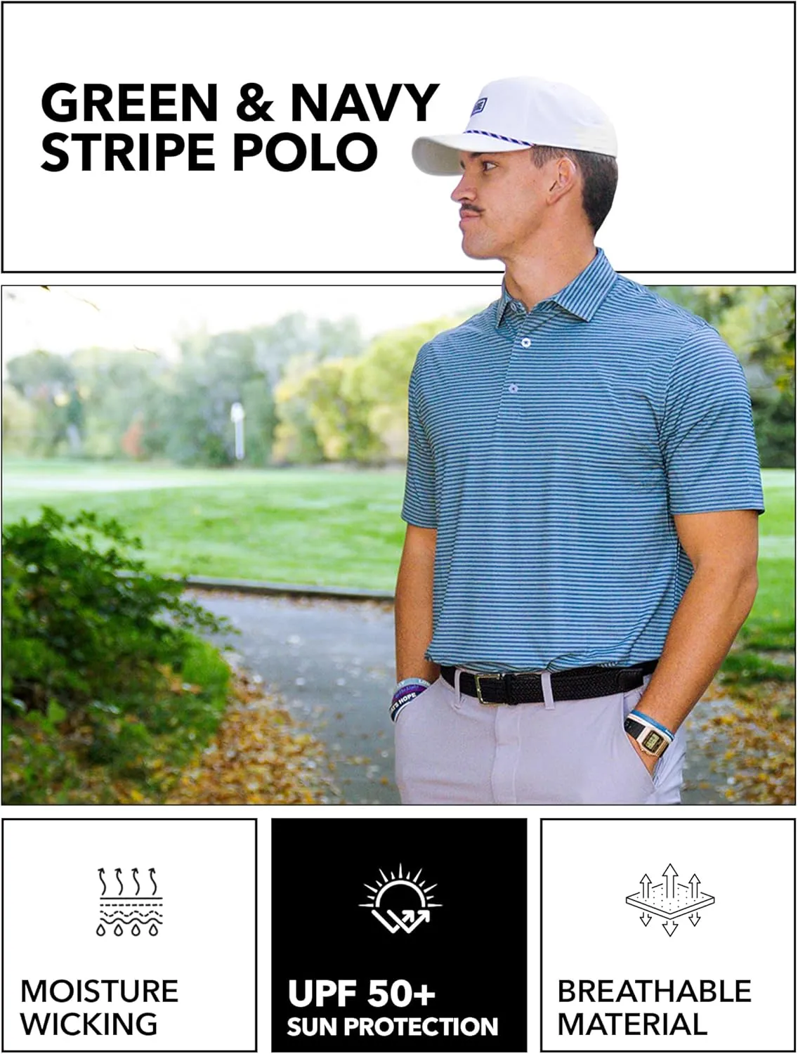 ZIRE Golf Men's Performance Polo | Dry Fit Short Sleeve Shirt | Moisture-Wicking Golf Shirt for Men | UPF 50  | 4-Way Stretch